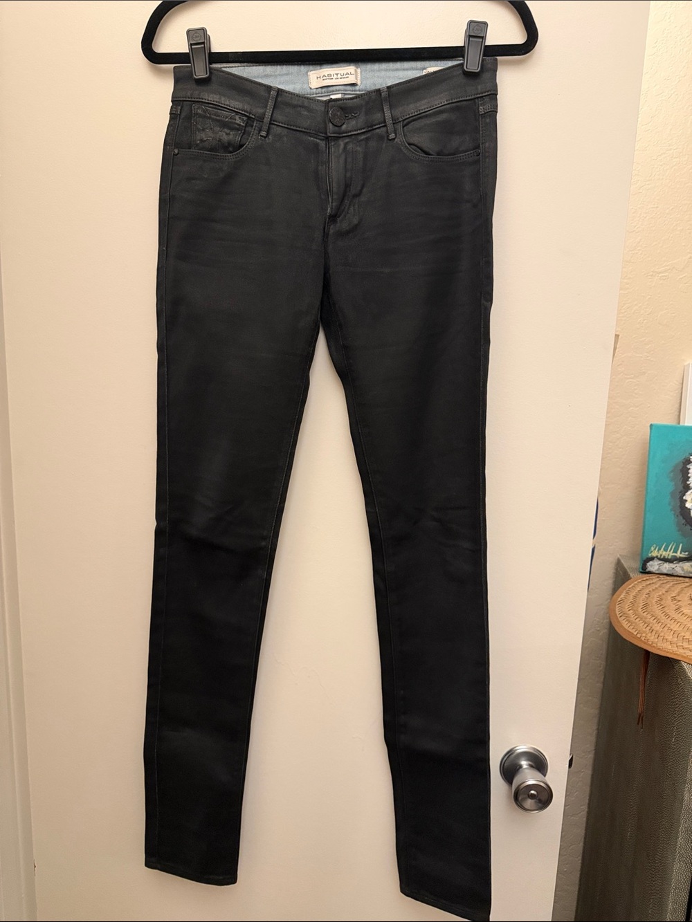 Habitual Alice Women's Black coated Skinny Jeans
